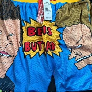 Beavis and Butthead Headgear NWT satin basketball shorts